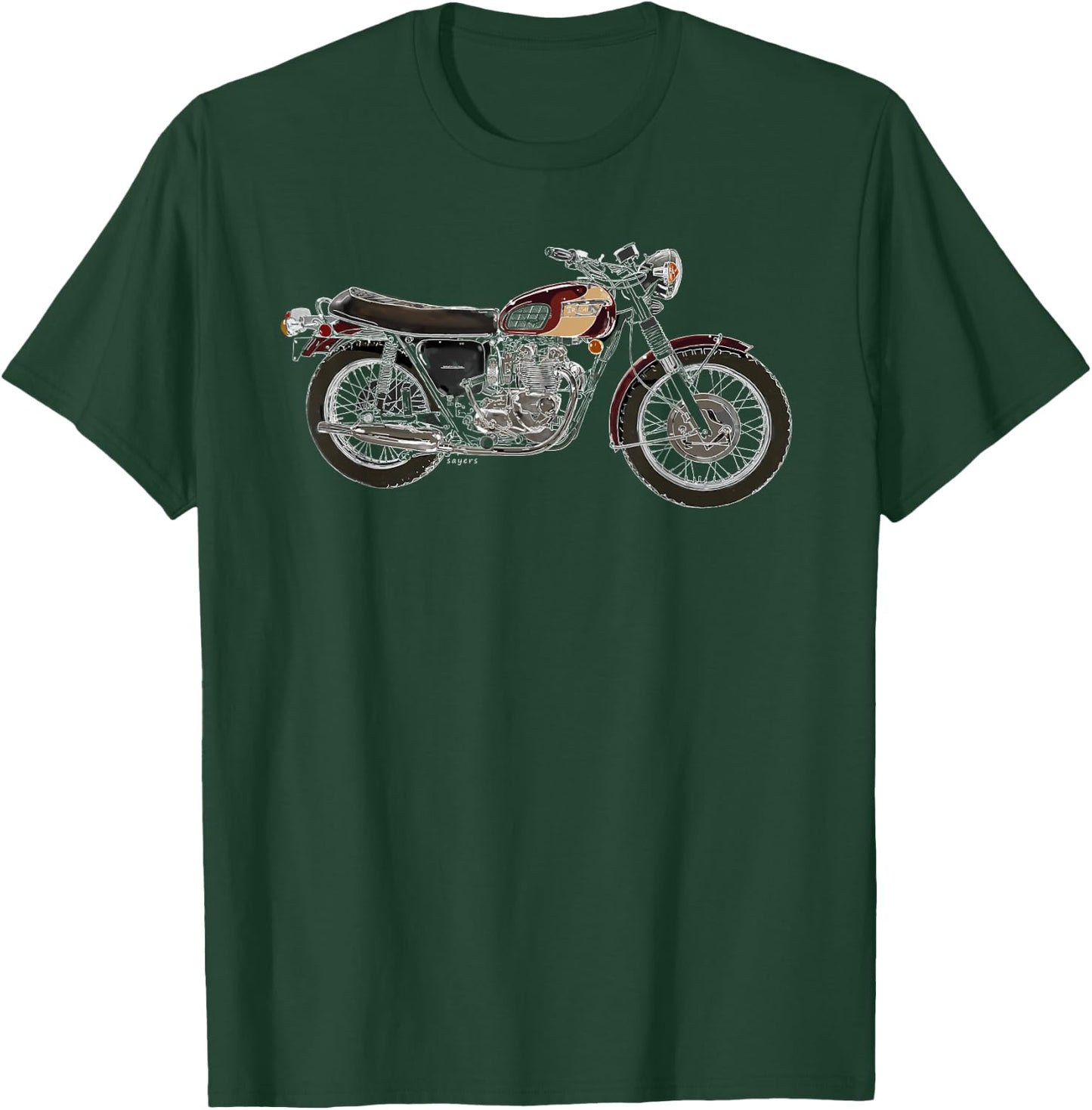 Vintage Original Illustration British Motorcycle T Shirt T-Shirt - T-Shirt | Forest