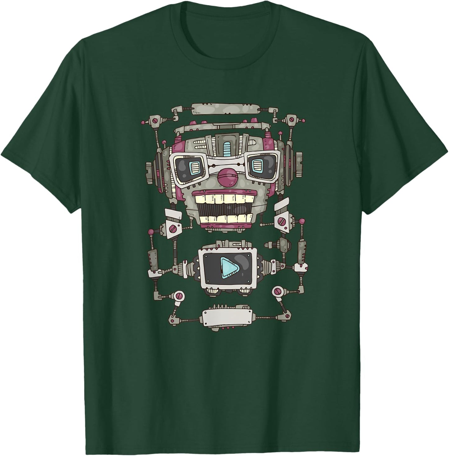 Robotics Robot Design Club AI Engineering Retro T-Shirt - T-Shirt | Forest