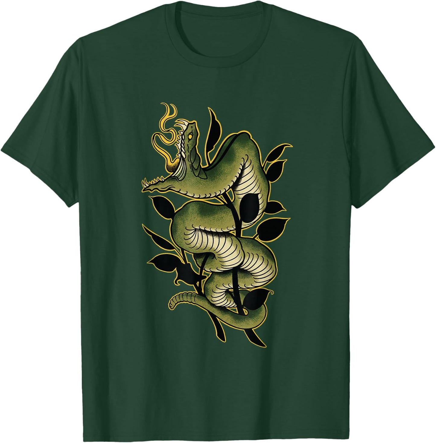 Snake Traditional Old school Tattoo Graphic T-Shirt - T-Shirt | Forest