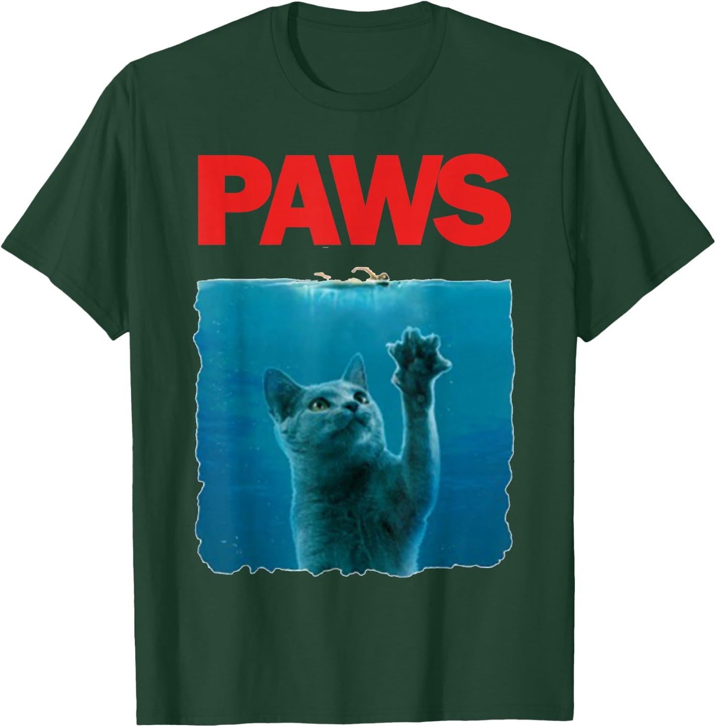 Paws Kitten Meow Parody Funny Cat Lover Gifts T-Shirt - T-Shirt | Forest