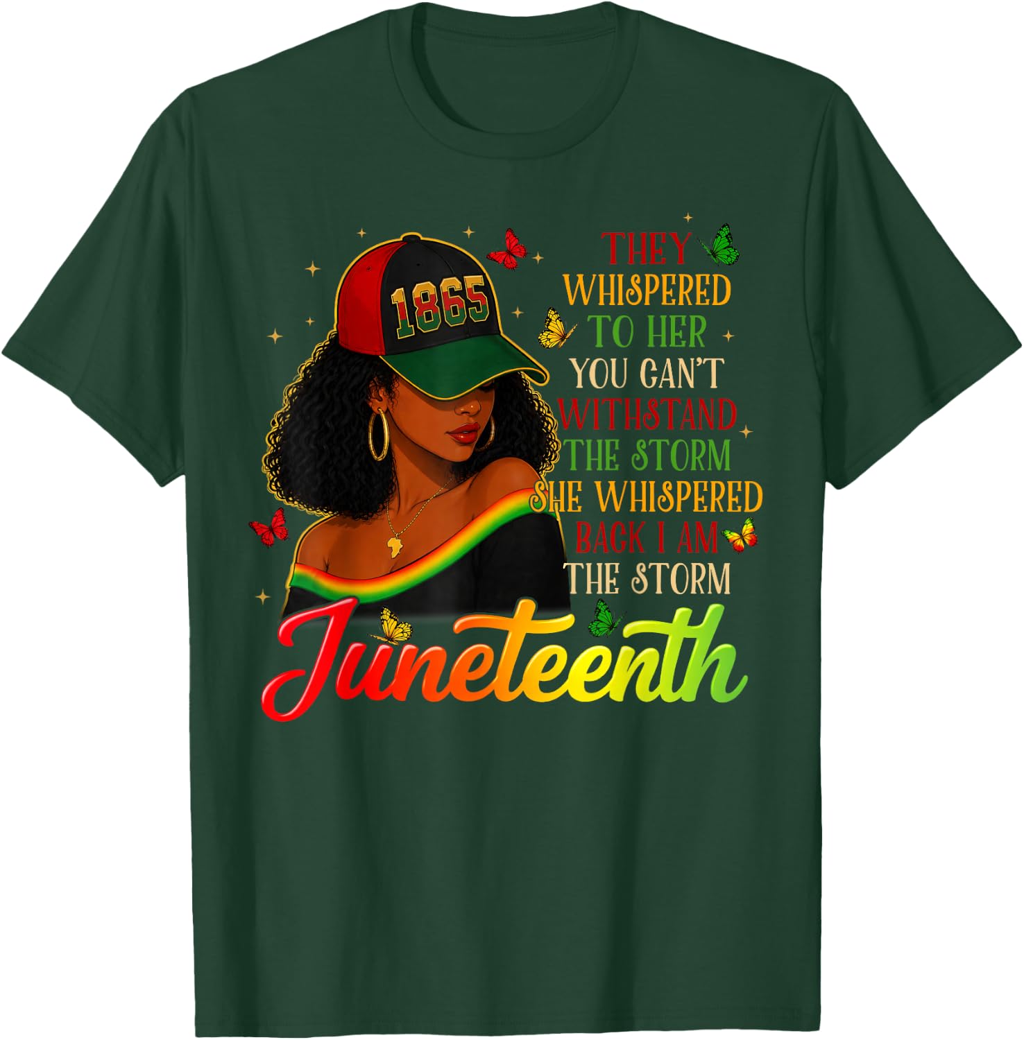 Juneteenth I'm The Storm Black Women Black History Month T-Shirt - T-Shirt | Forest
