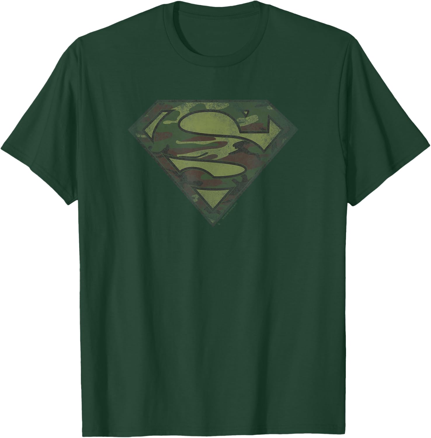 Superman Camo Logo Distressed T-Shirt - T-Shirt | Forest