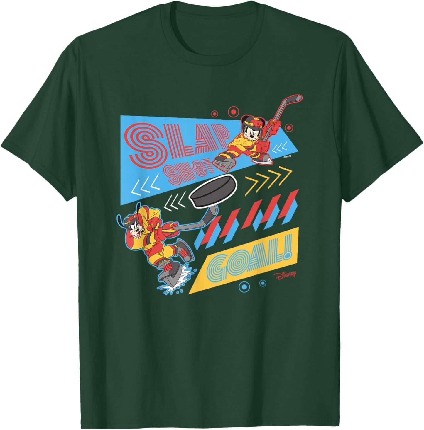 Disney Mickey and Friends Slap Shot Goal Winter Sports T-Shirt - T-Shirt | Forest