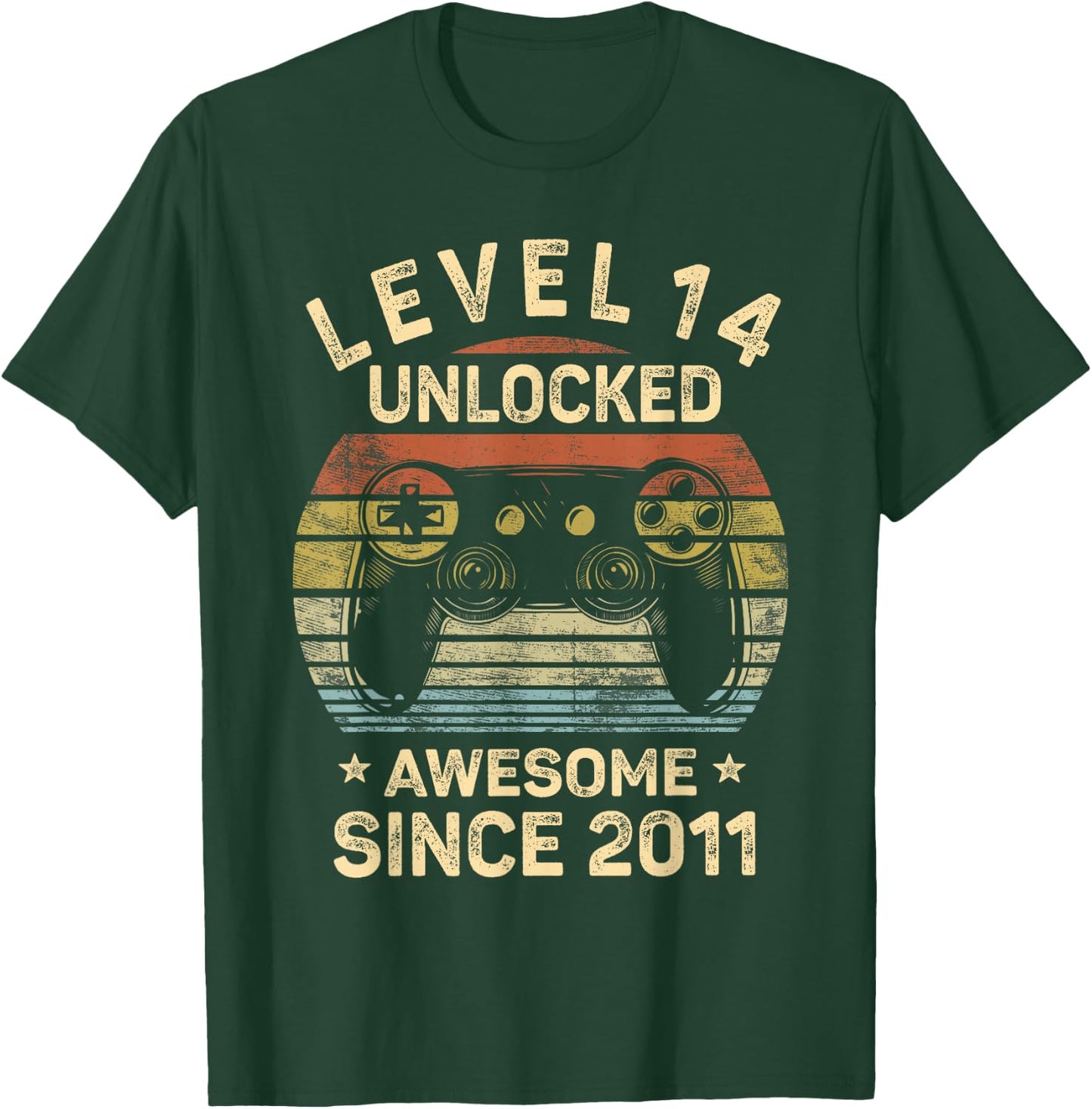 Level 14 Unlocked 14th Birthday 14 Year Old Gifts Gamer Bday T-Shirt - T-Shirt | Forest