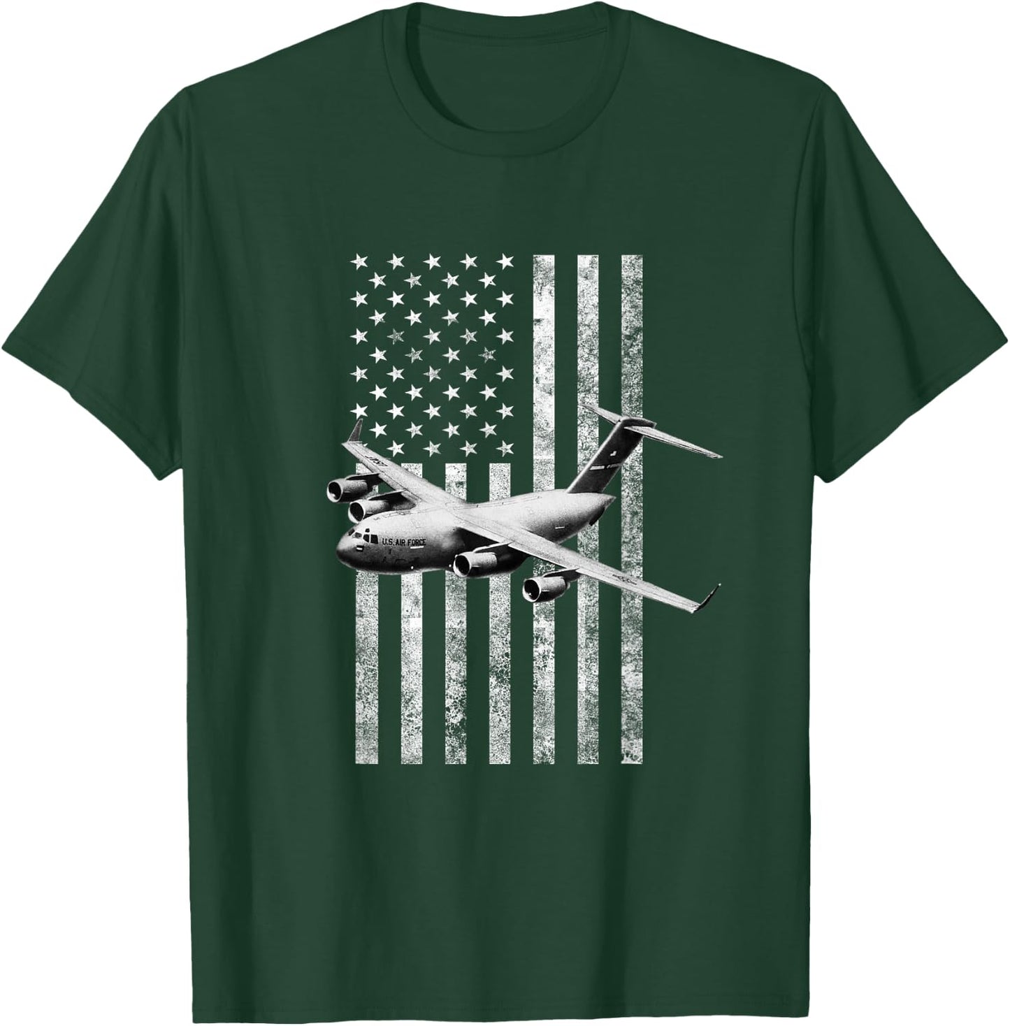 C-17 USA American Flag - Military T-Shirt - T-Shirt | Forest
