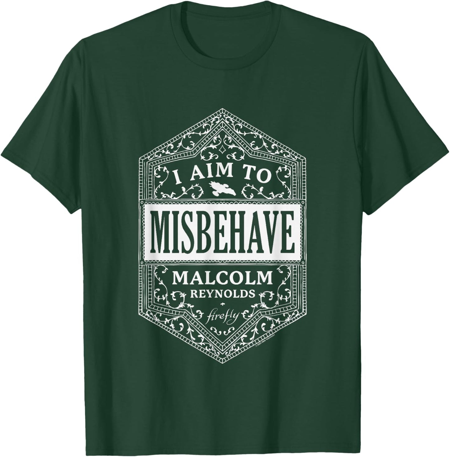 Firefly I Am To Misbehave Malcom Reynolds Frame Big Logo T-Shirt - T-Shirt | Forest