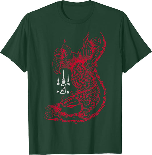 Thailand Dragon Fish Spiritual Sak Yant Thai Tattoo T-Shirt - T-Shirt | Forest