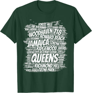 Born raised in queens borough new york city T-Shirt - T-Shirt | Forest