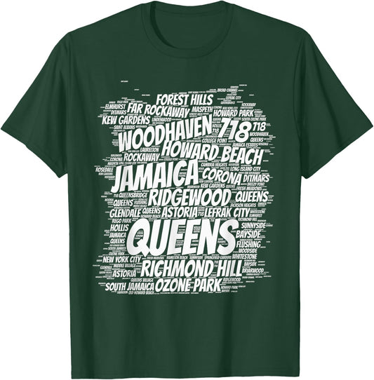 Born raised in queens borough new york city T-Shirt - T-Shirt | Forest