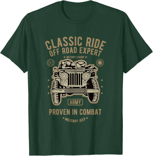 Vintage Classics- Military Army's Off Roads Vehicle T-Shirt - T-Shirt | Forest