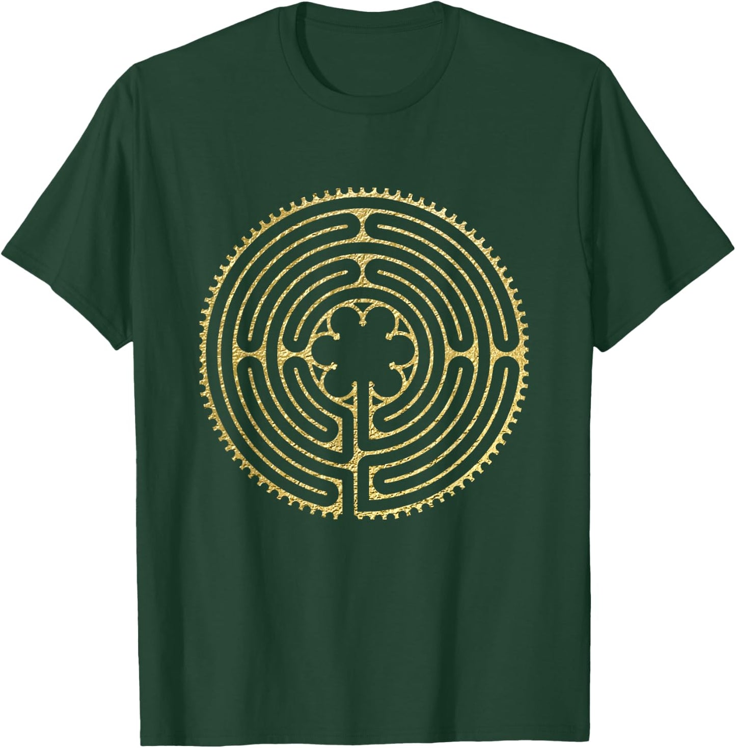 Labyrinth Ancient Chartres Maze Yoga Design T-Shirt - T-Shirt | Forest