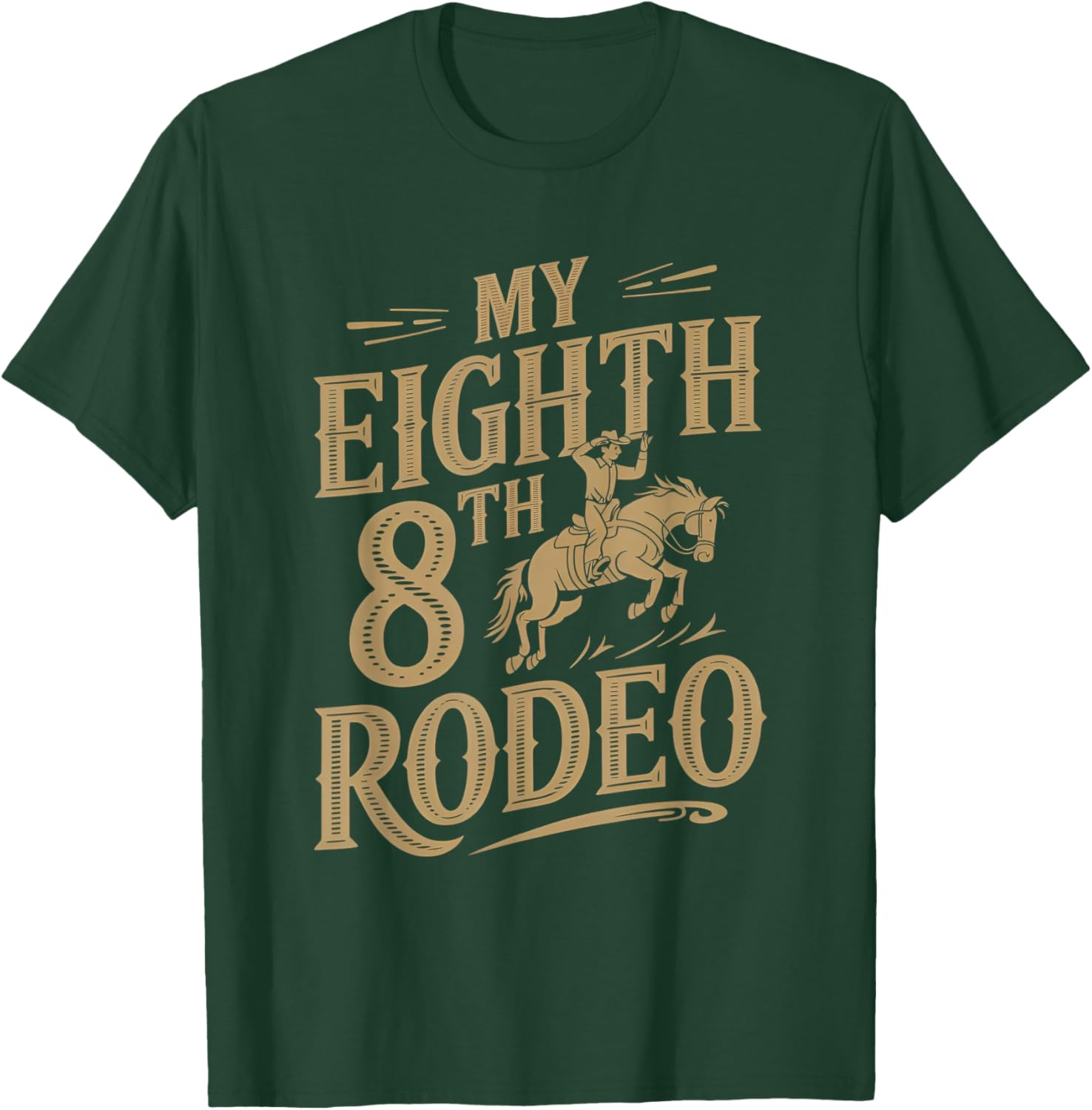 Yeehaw! Western 8th Birthday Cowboy Rodeo Party Celebration T-Shirt - T-Shirt | Forest
