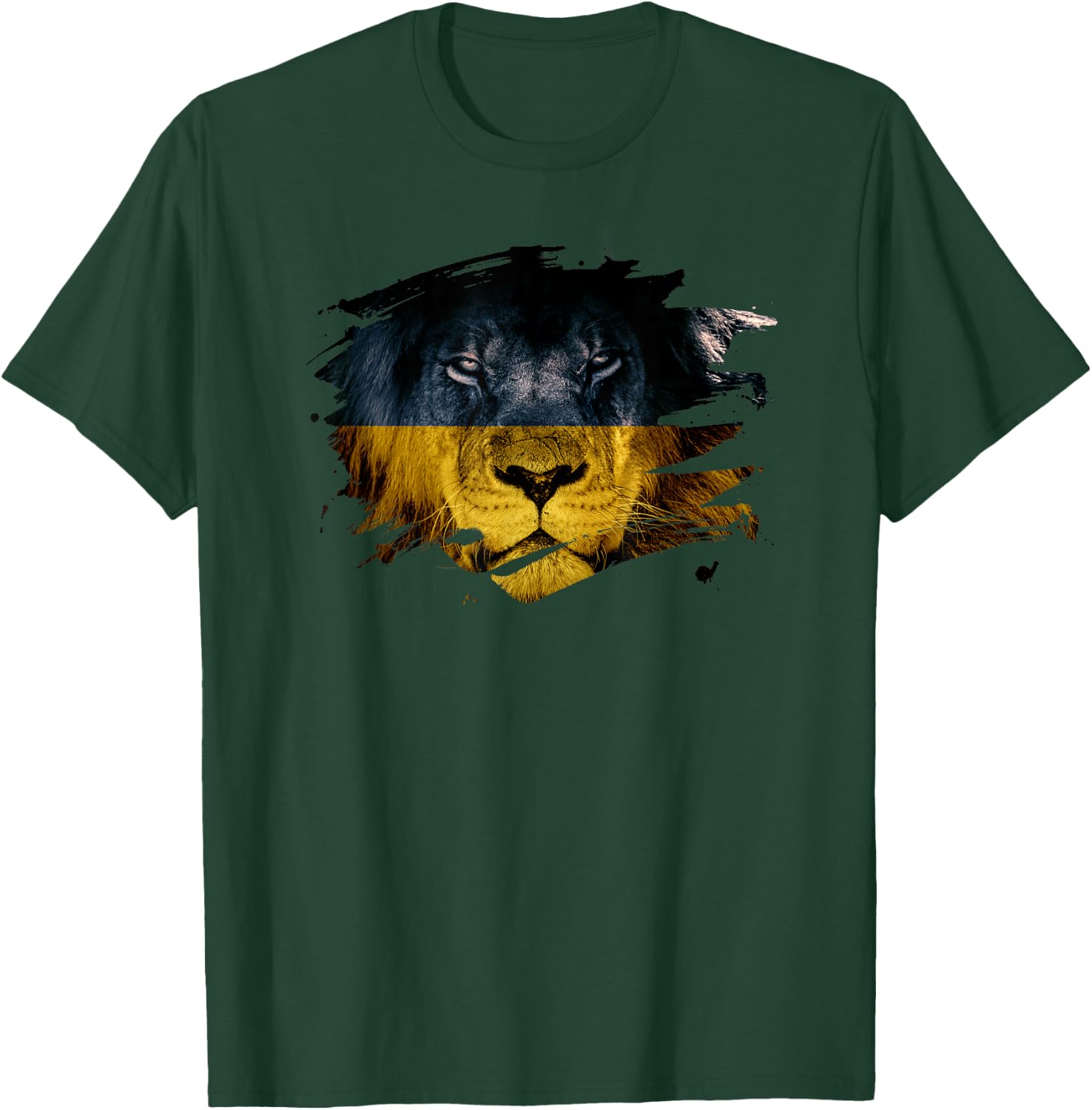 Ukraine Flag & African Lion - Ukrainian Pride T-Shirt - T-Shirt | Forest