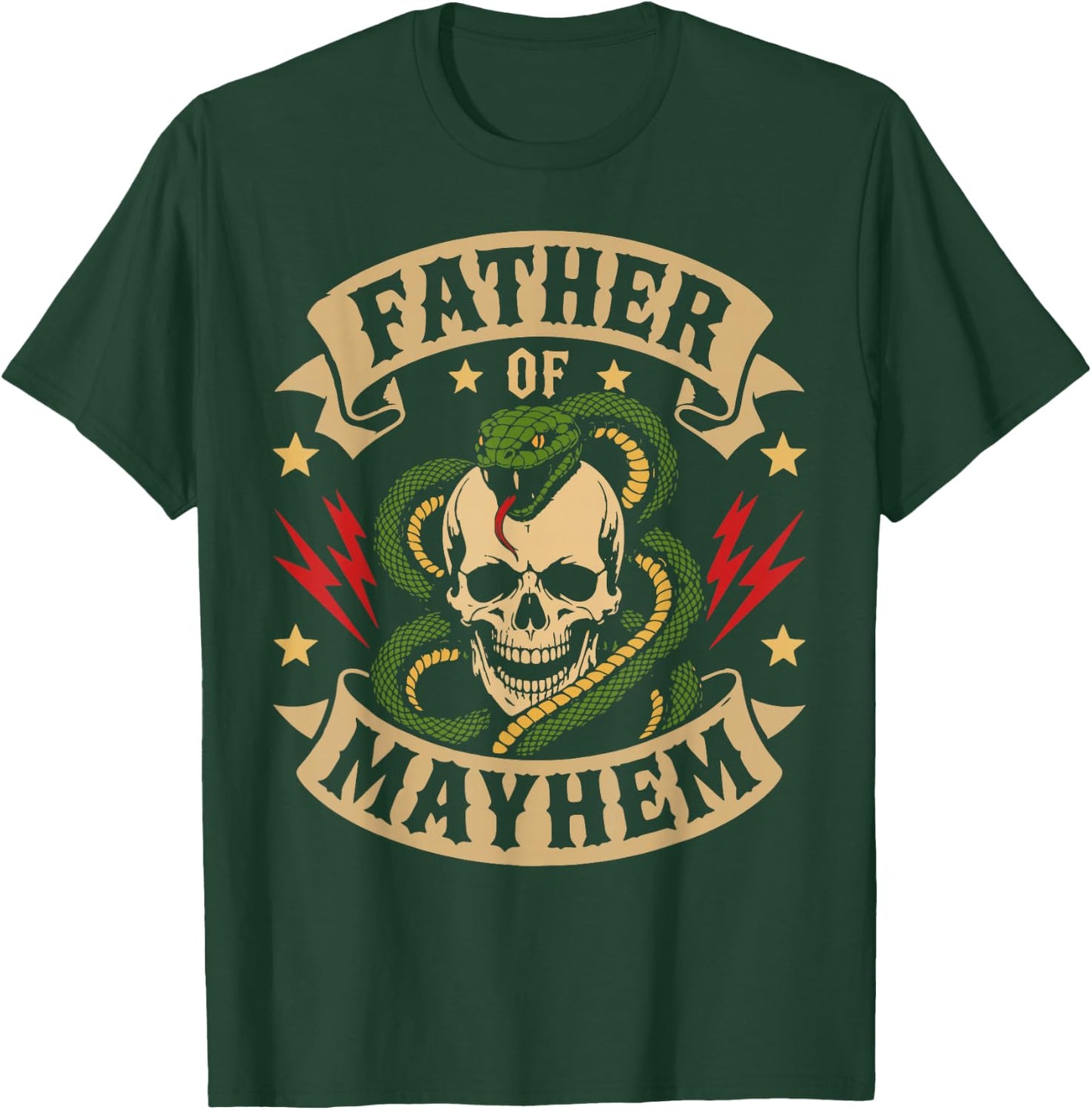 Father of Mayhem Men Dad Funny Father's Day Matching Family T-Shirt - T-Shirt | Forest