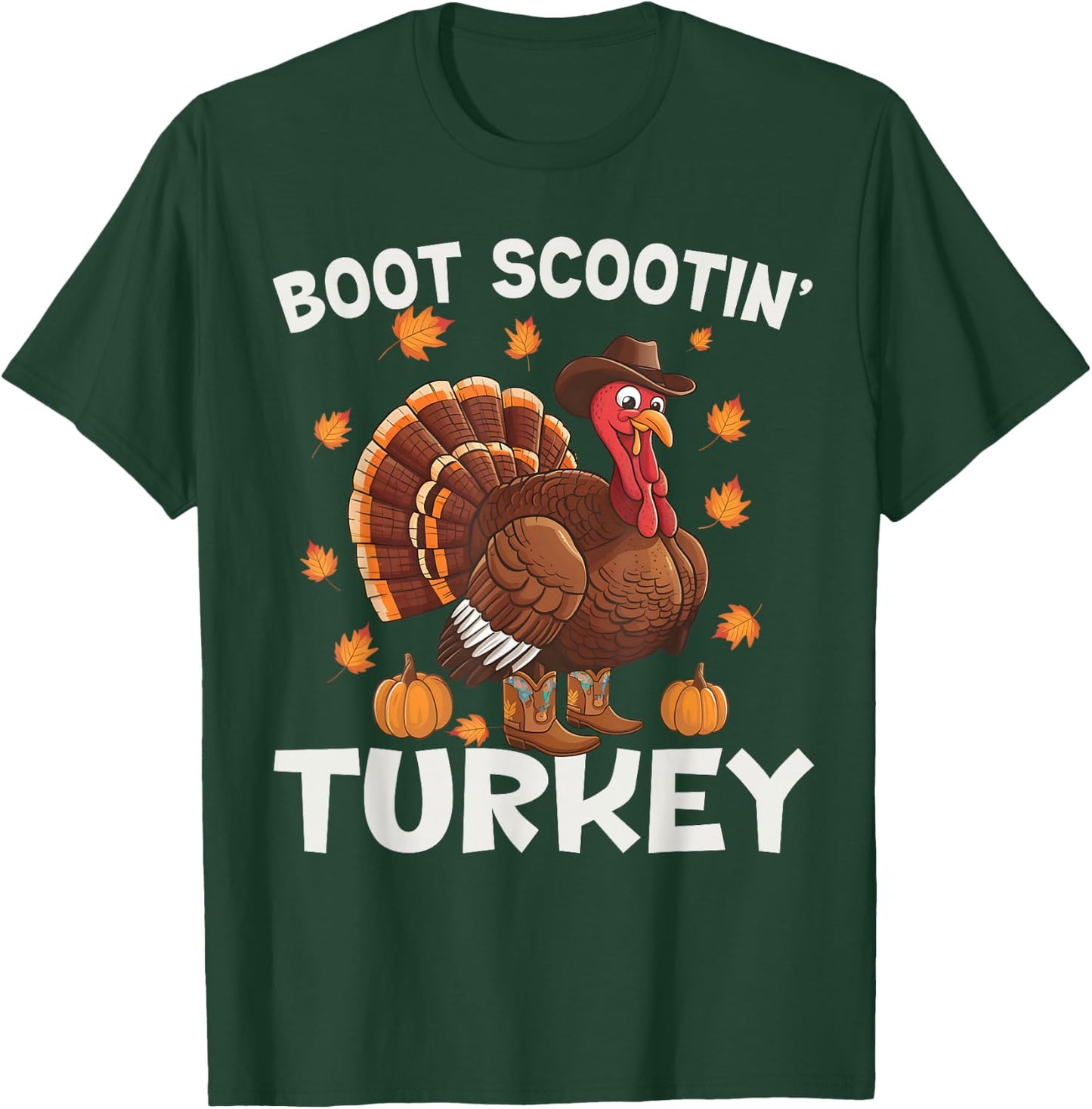 Western Turkey Rodeo Ride Horse Thanksgiving Thanksgiving Turkey Boot Scootin Cowboy Turkey Western Rodeo T-Shirt - T-Shirt | Forest