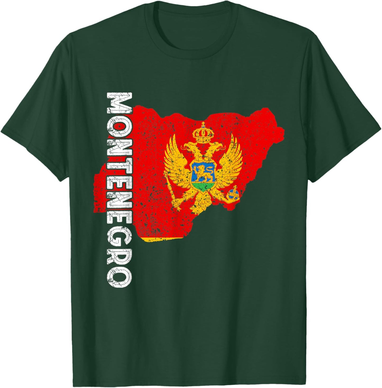 Montenegro Flag Map Montenegrin Roots Montenegrin Pride T-Shirt - T-Shirt | Forest