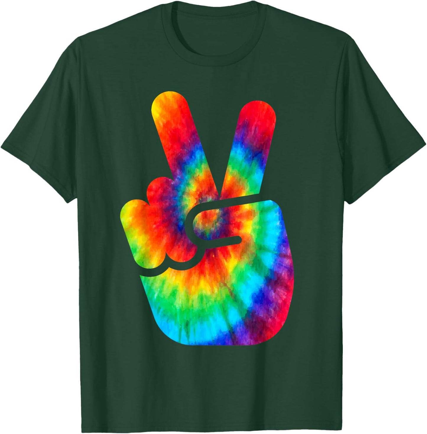 Cool Peace Hand Tie Dye For Boys And Girls T-Shirt - T-Shirt | Forest