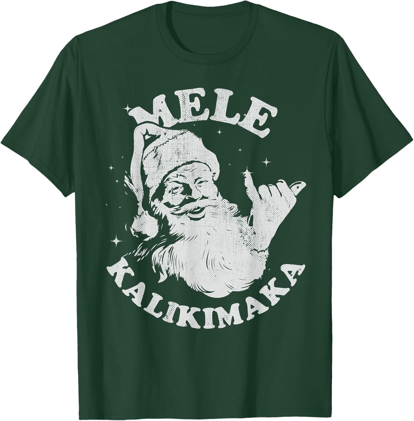 Retro Christmas Mele Kalikimaka Santa Shaka Hawaii T-Shirt - T-Shirt | Forest