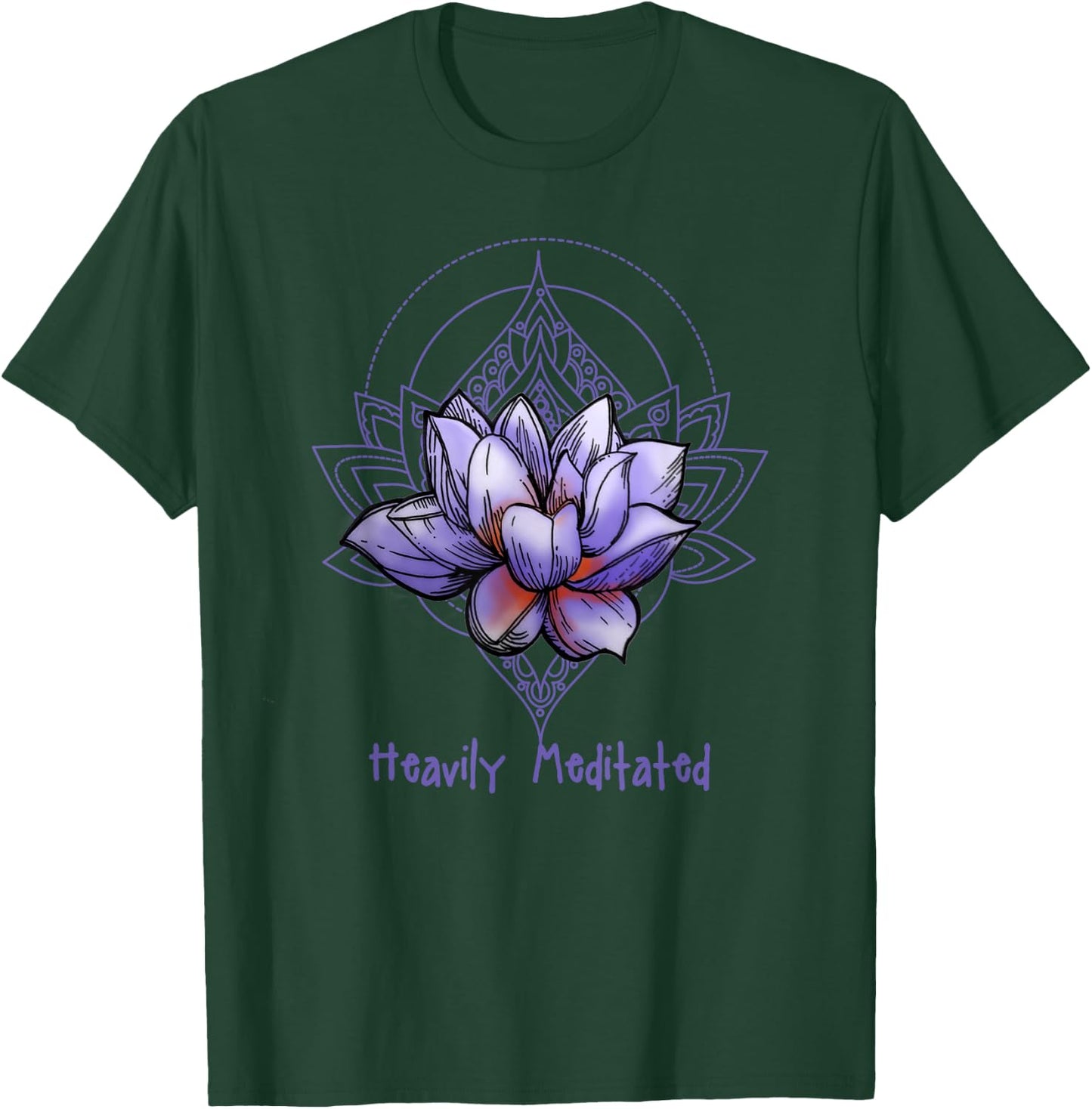 funny Heavily Meditated yoga shirt, mindfulness T-Shirt - T-Shirt | Forest