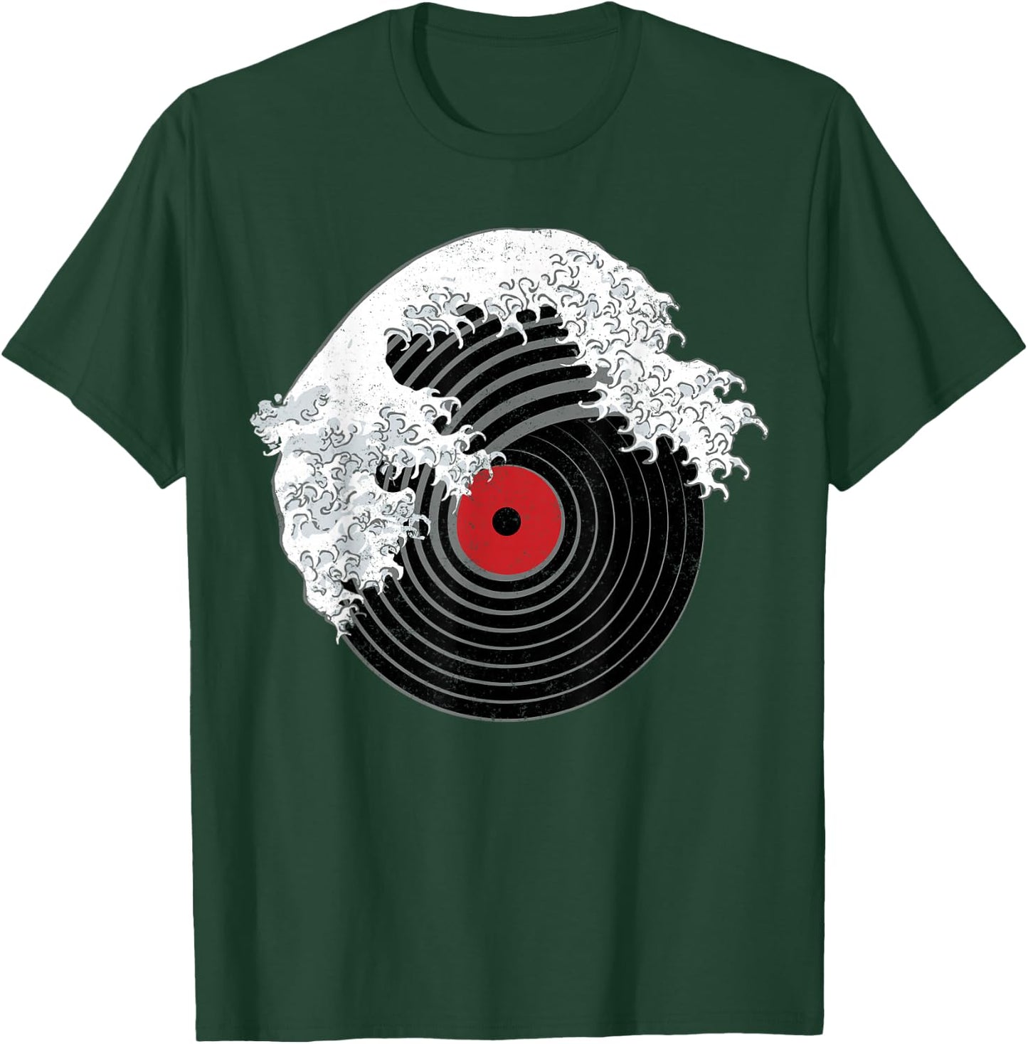 Great Wave of Music DJ Vinyl Record Turntable Kanagawa T-Shirt - T-Shirt | Forest