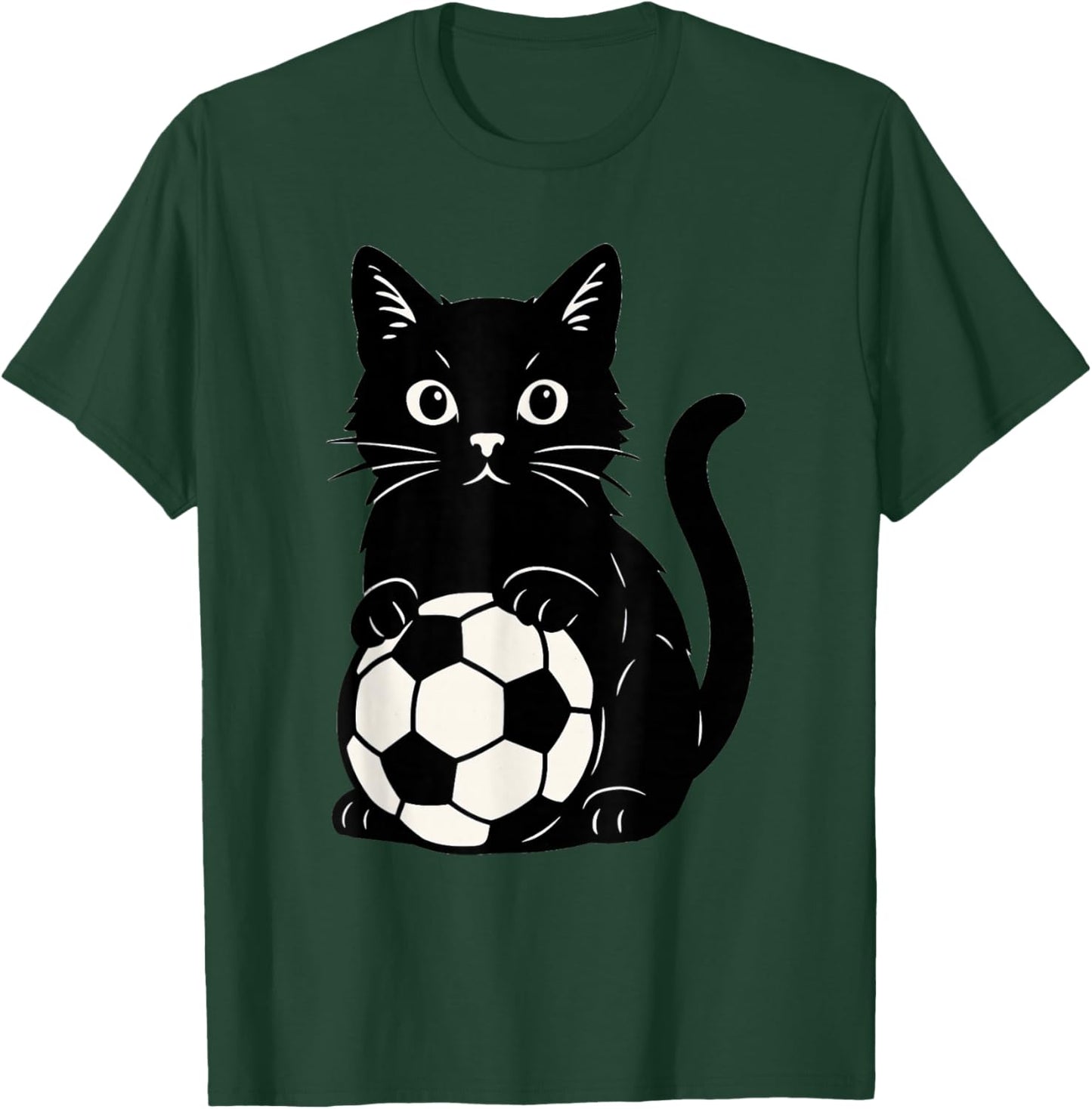 Funny Black Cat Soccer T-Shirt - T-Shirt | Forest