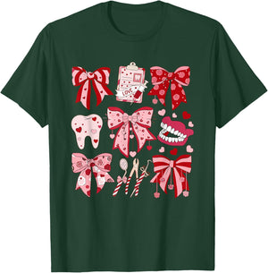Coquette Bow Dental Hygienist Kawaii T-Shirt - T-Shirt | Forest