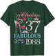 Cheers to 37 Years Old EST 1988 37th Birthday Queen T-Shirt - T-Shirt | Forest