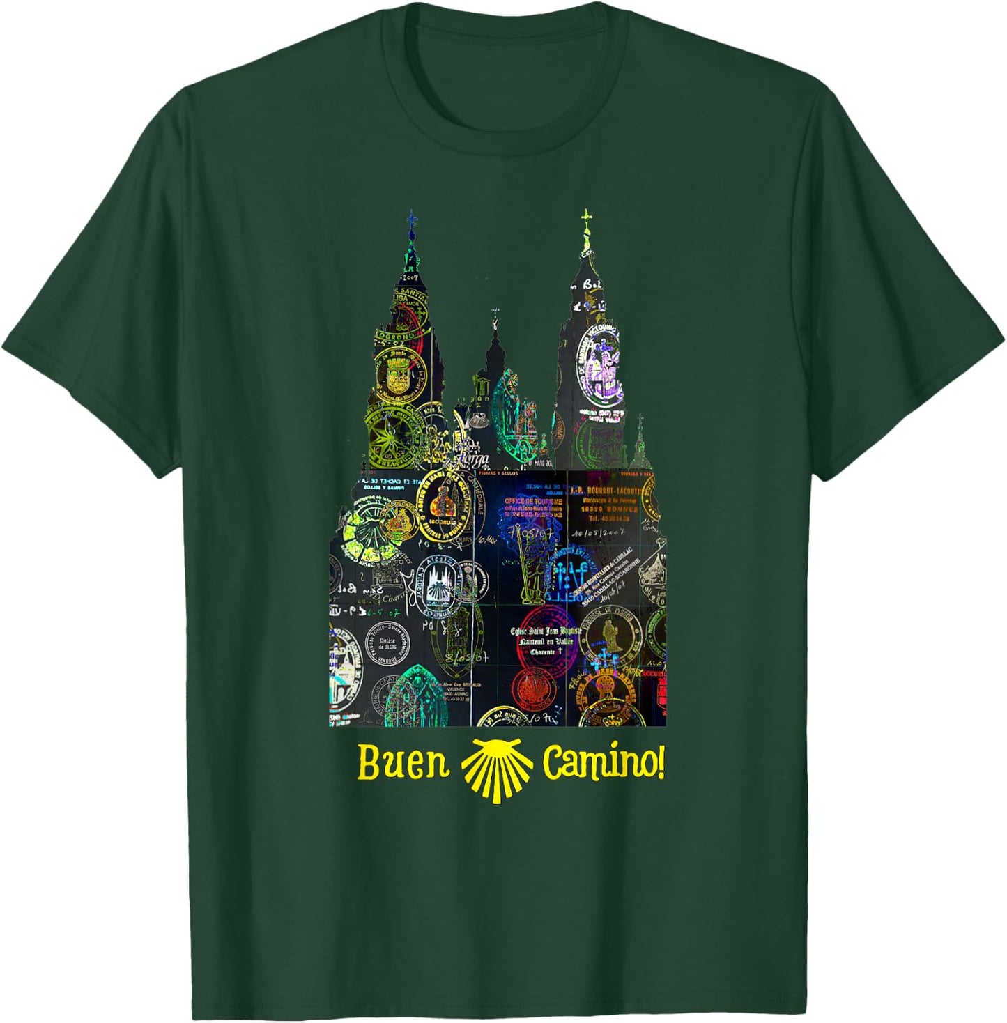 Buen Camino de Santiago Pilgrim Way of St. James Hikers Art T-Shirt - T-Shirt | Forest