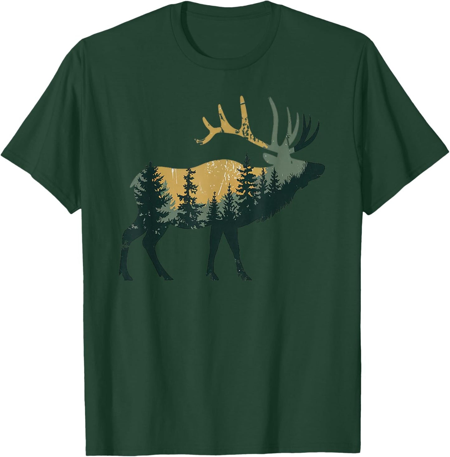 Elk Hunting Hiking Outdoor Camping Forest Men Women Elk T-Shirt - T-Shirt | Forest