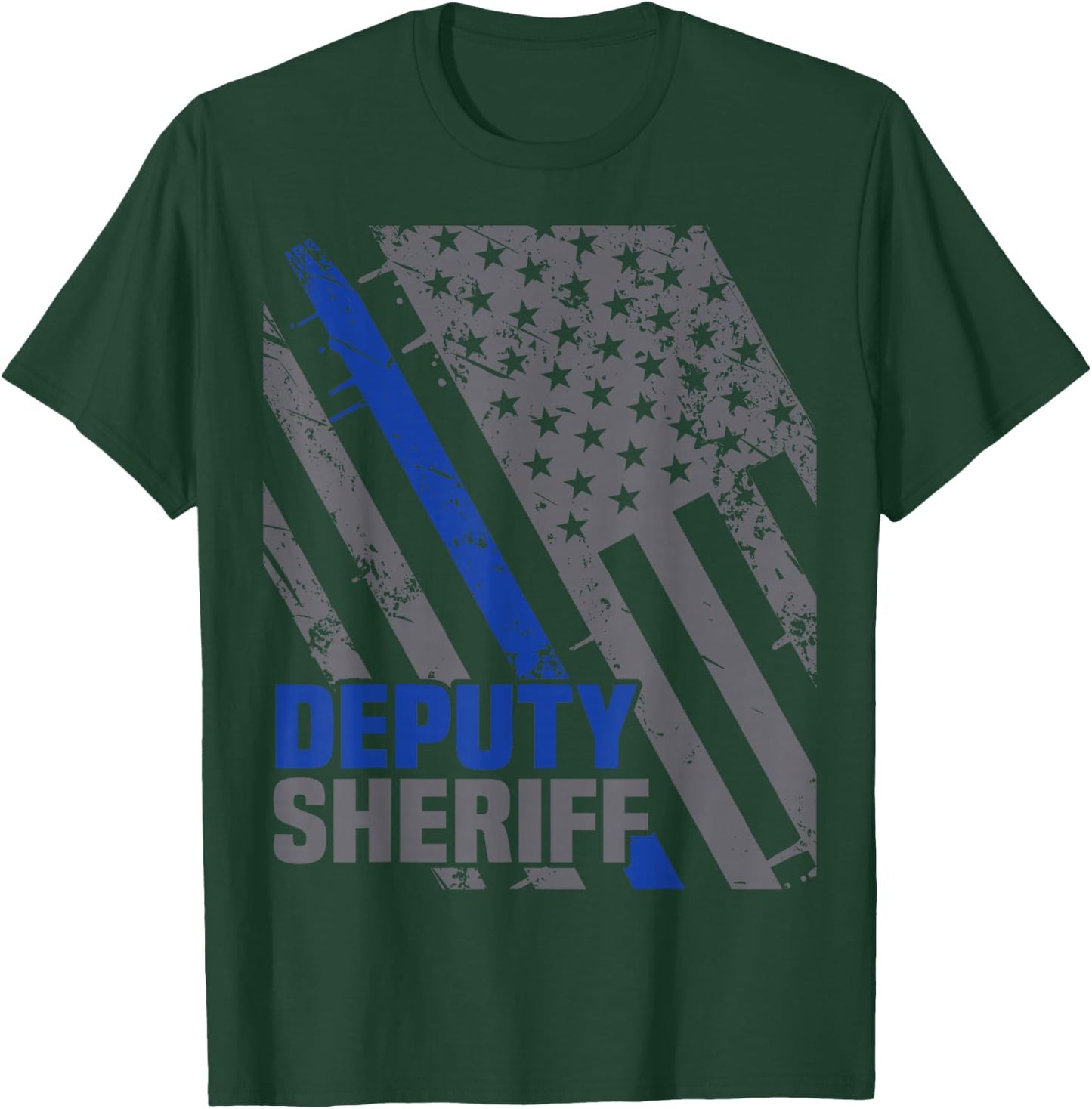 Deputy Sheriff Police Thin Blue Line Cop T-Shirt - T-Shirt | Forest