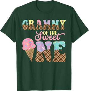 Grammy Of The Sweet One Ice Cream 1st First Birthday Family T-Shirt - T-Shirt | Forest