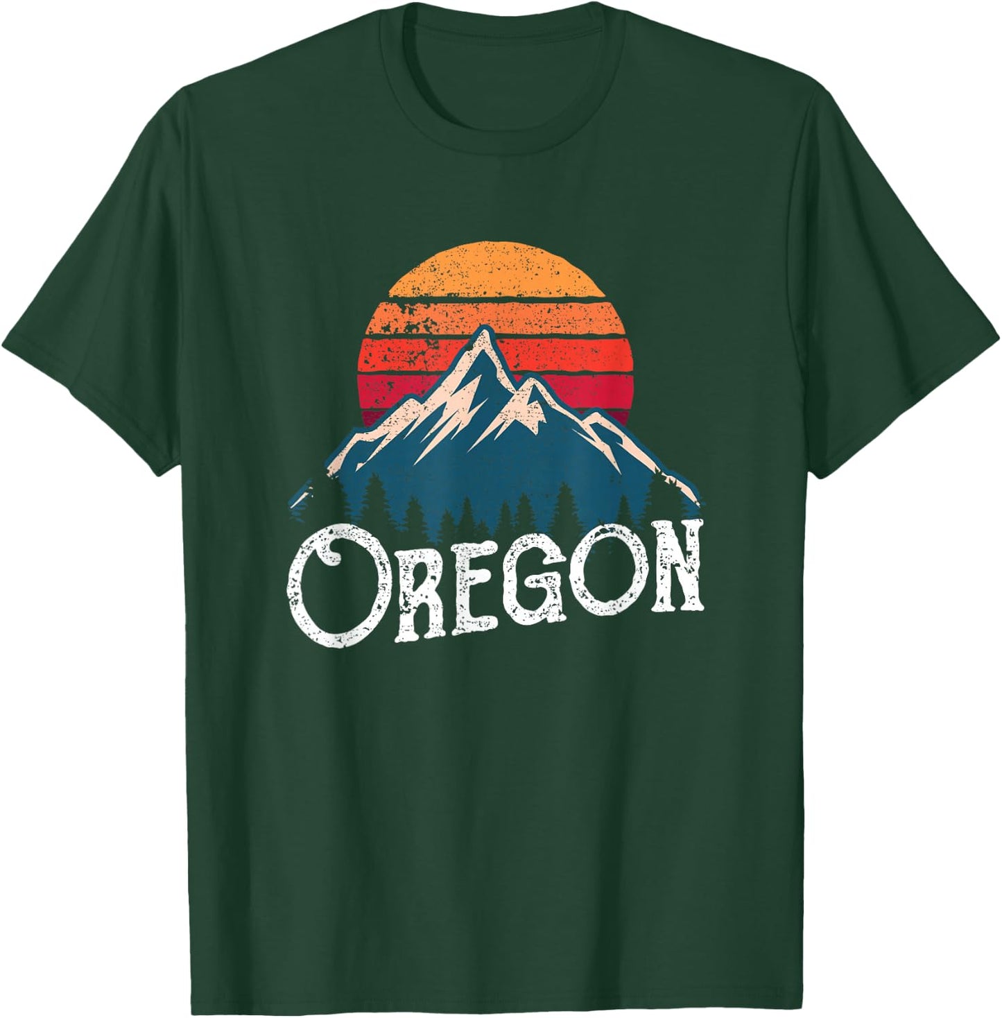 Retro Oregon OR Mountains Outdoor Wildness T-Shirt - T-Shirt | Forest