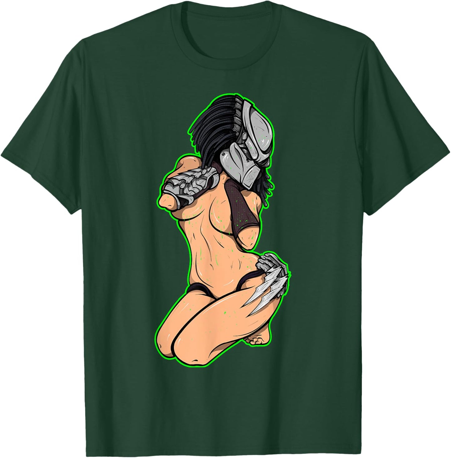 Predator Alien Hunter Pinup Girl T-Shirt - T-Shirt | Forest