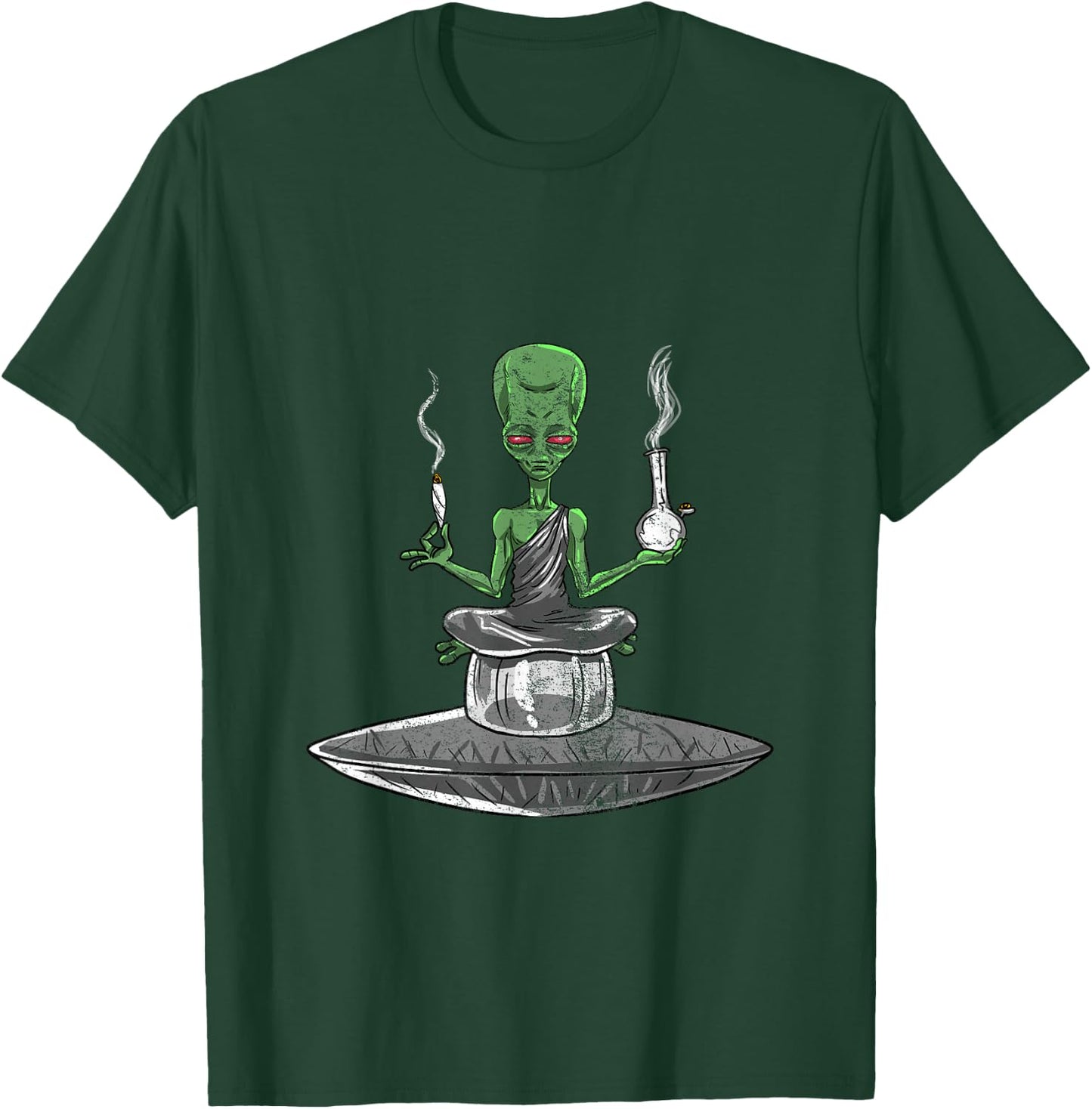 Alien Bong Smoking Weed Funny Stoner ET Cannabis 420 Gift T-Shirt - T-Shirt | Forest
