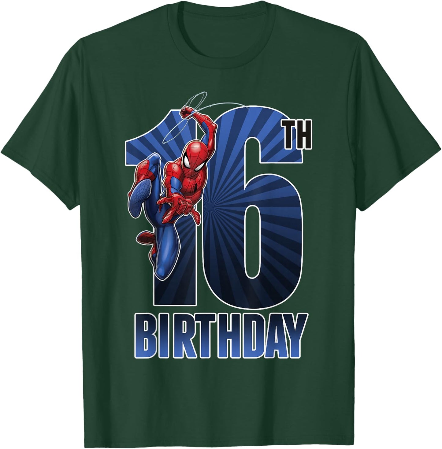 Marvel Spider-Man Swinging 16th Birthday Graphic T-Shirt - T-Shirt | Forest