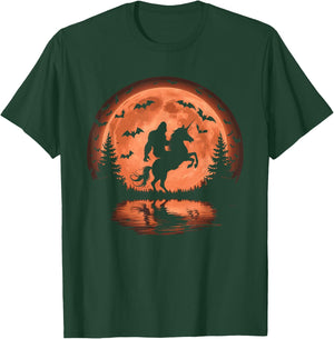 Bigfoot Riding Unicorn T-Shirt - T-Shirt | Forest