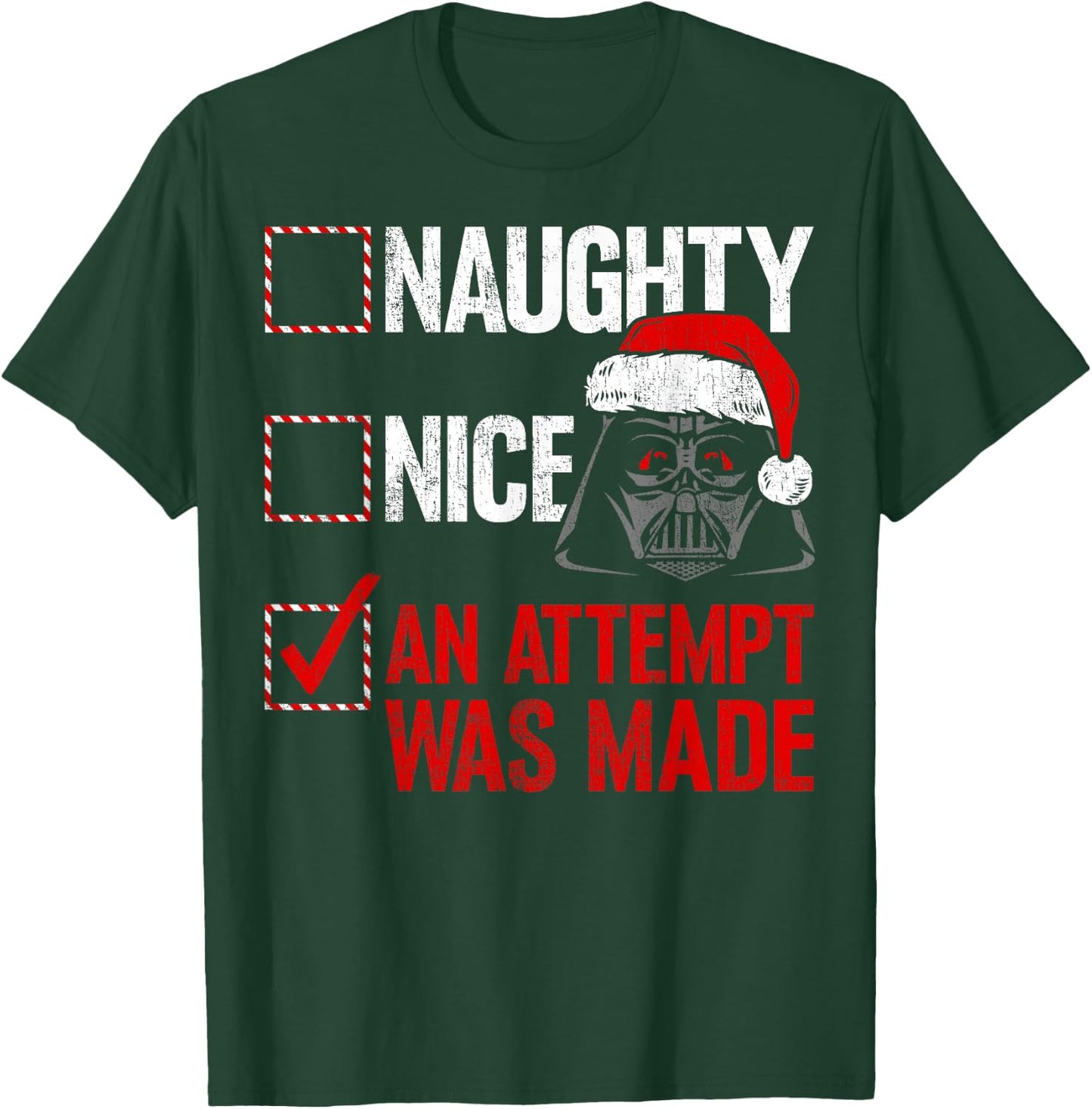Star Wars Christmas Darth Vader Naughty or Nice Checklist T-Shirt - T-Shirt | Forest