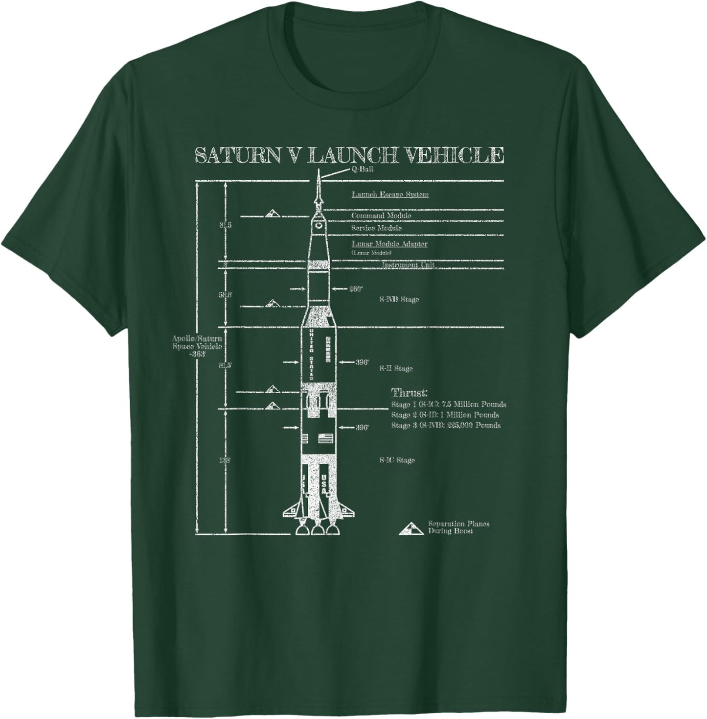 Saturn V Apollo Moon Landing Rocket Anniversary Gift T-Shirt - T-Shirt | Forest
