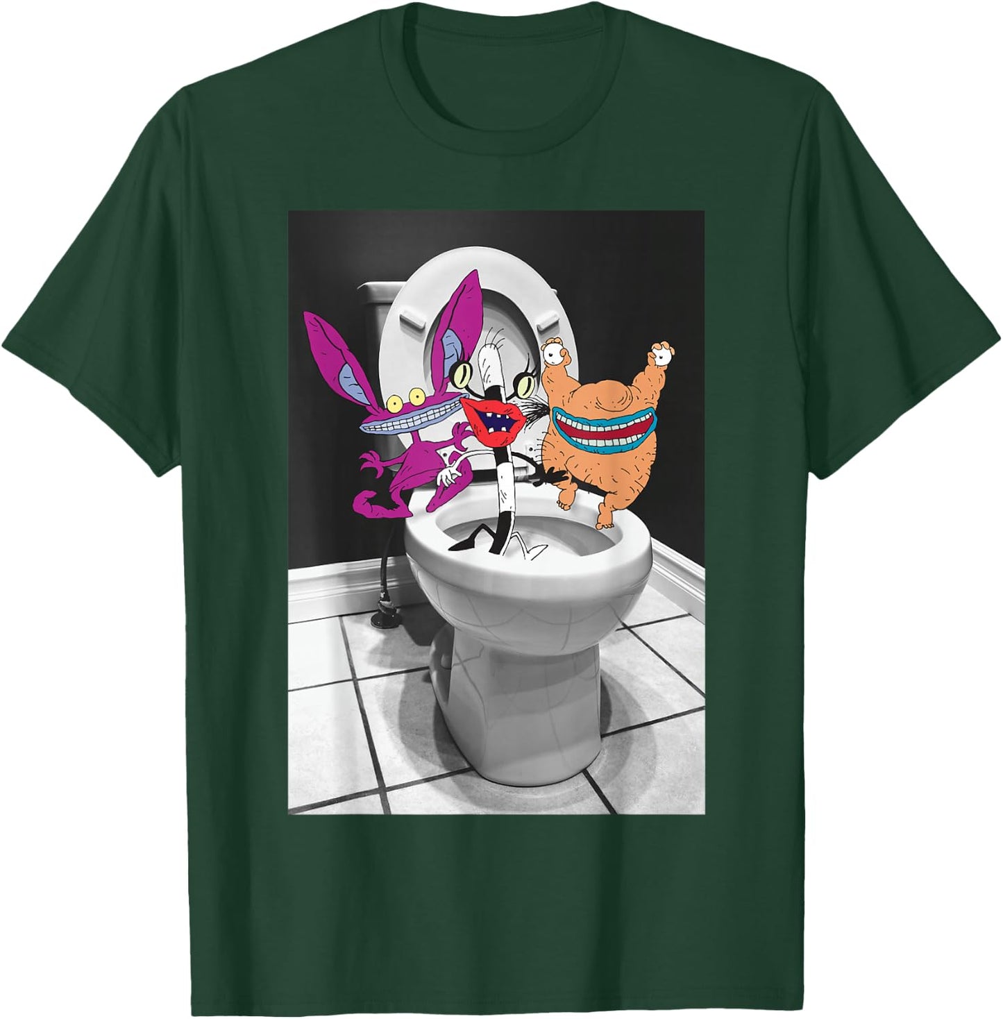 Nickelodeon AAAHH! Real Monsters In Toilet T-Shirt - T-Shirt | Forest