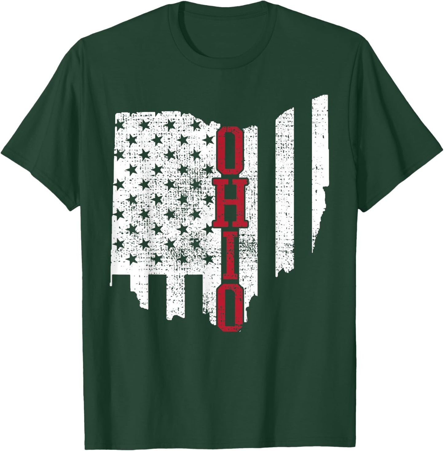4th of July Ohio USA US Flag States Vintage T-Shirt - T-Shirt | Forest