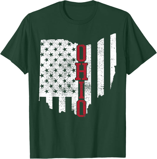 4th of July Ohio USA US Flag States Vintage T-Shirt - T-Shirt | Forest