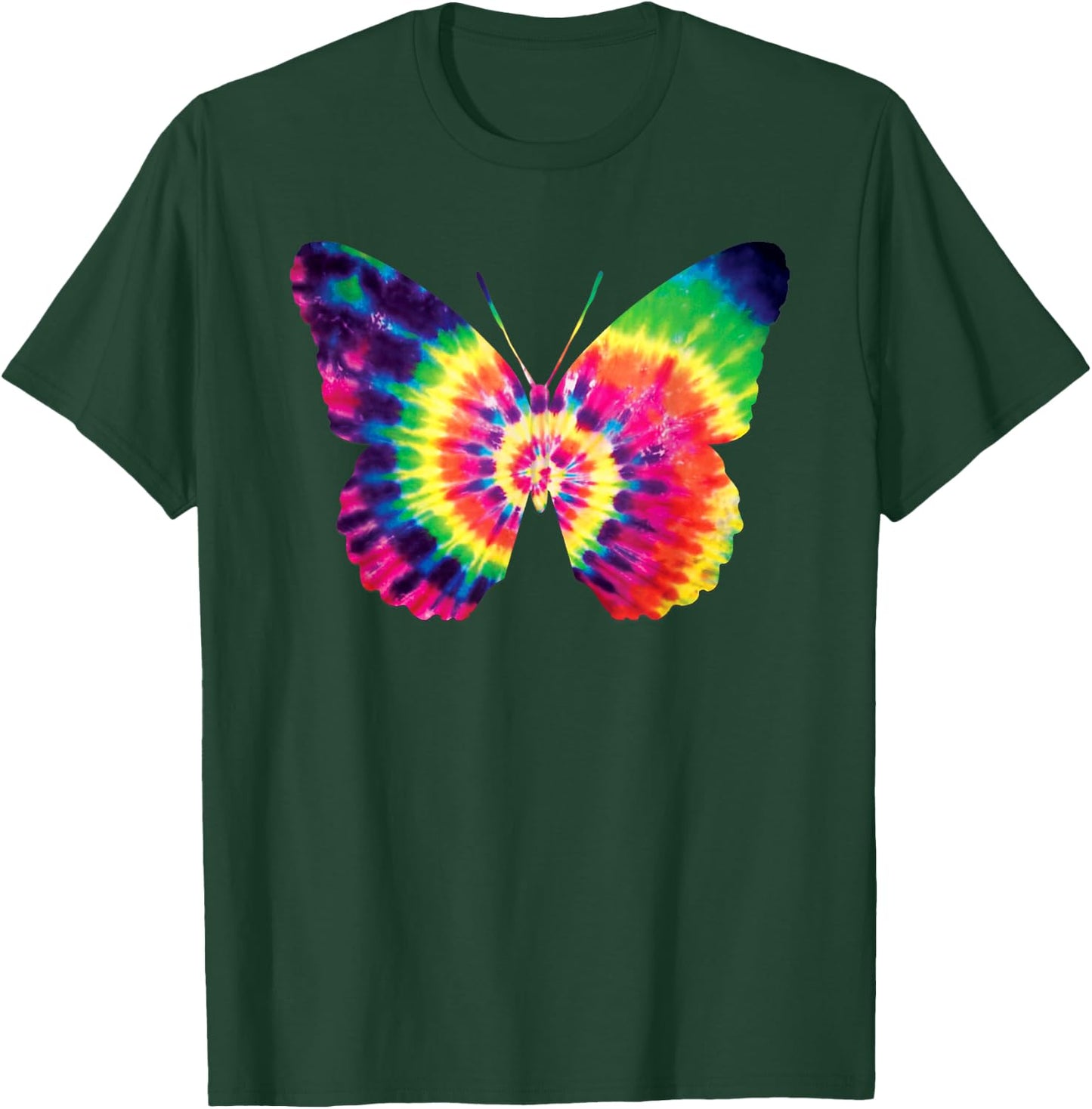 Rainbow Tie Dye Butterfly Tye Die Look Cool T-Shirt - T-Shirt | Forest