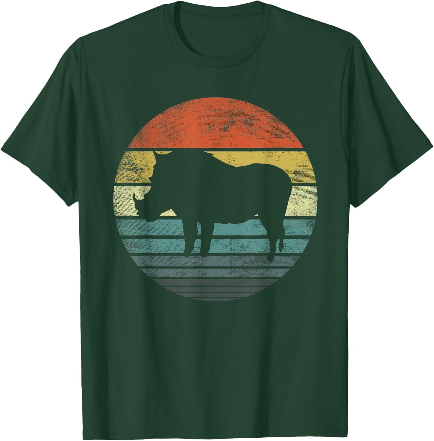 Warthog Lover Gift Funny Retro Vintage Zoo Animal Silhouette T-Shirt - T-Shirt | Forest