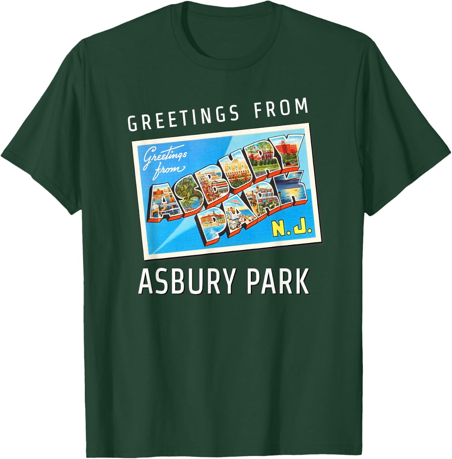 Asbury Park New Jersey NJ Travel Souvenir Gift Postcard Small T-Shirt - T-Shirt | Forest