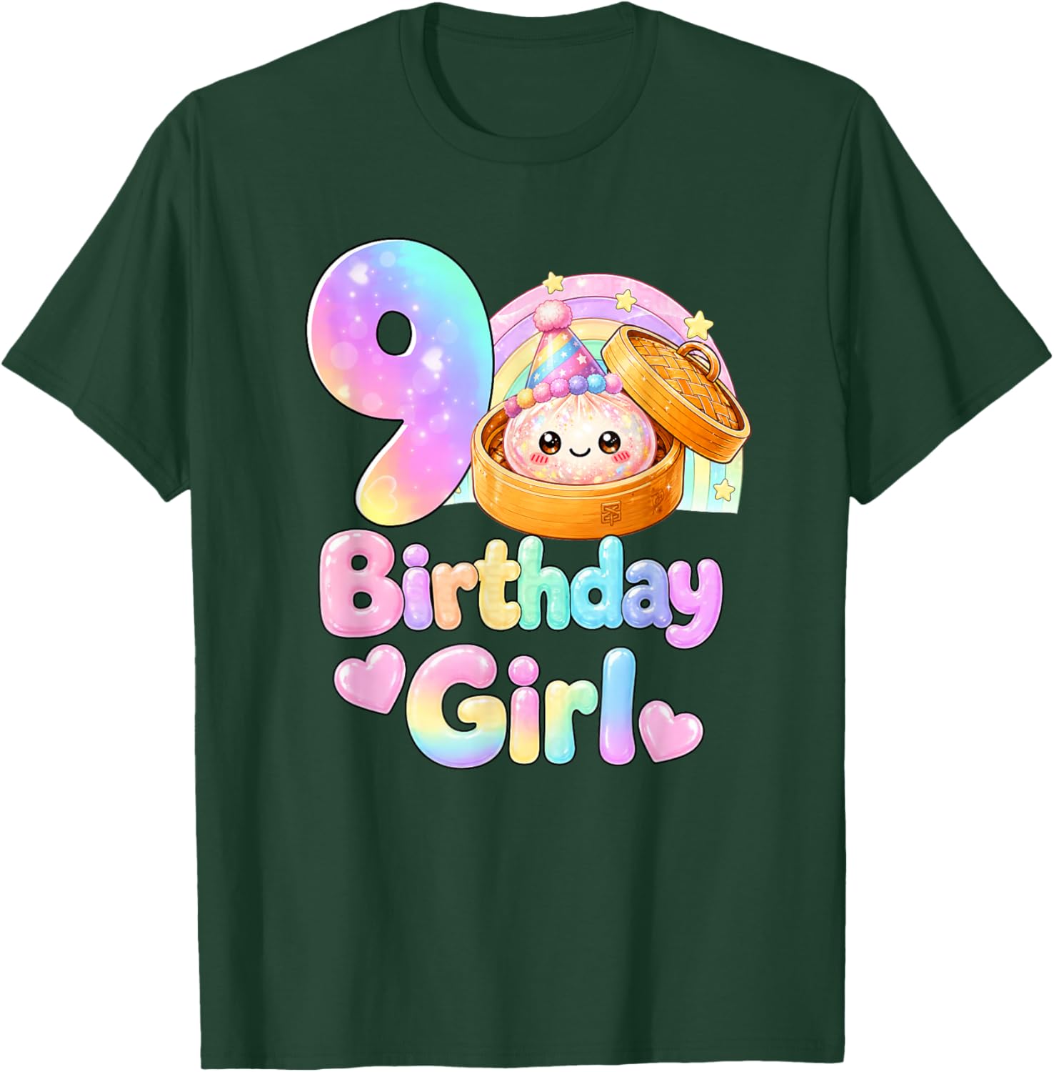 9th Birthday Girl Kawaii Dumpling Anime Birthday Party T-Shirt - T-Shirt | Forest