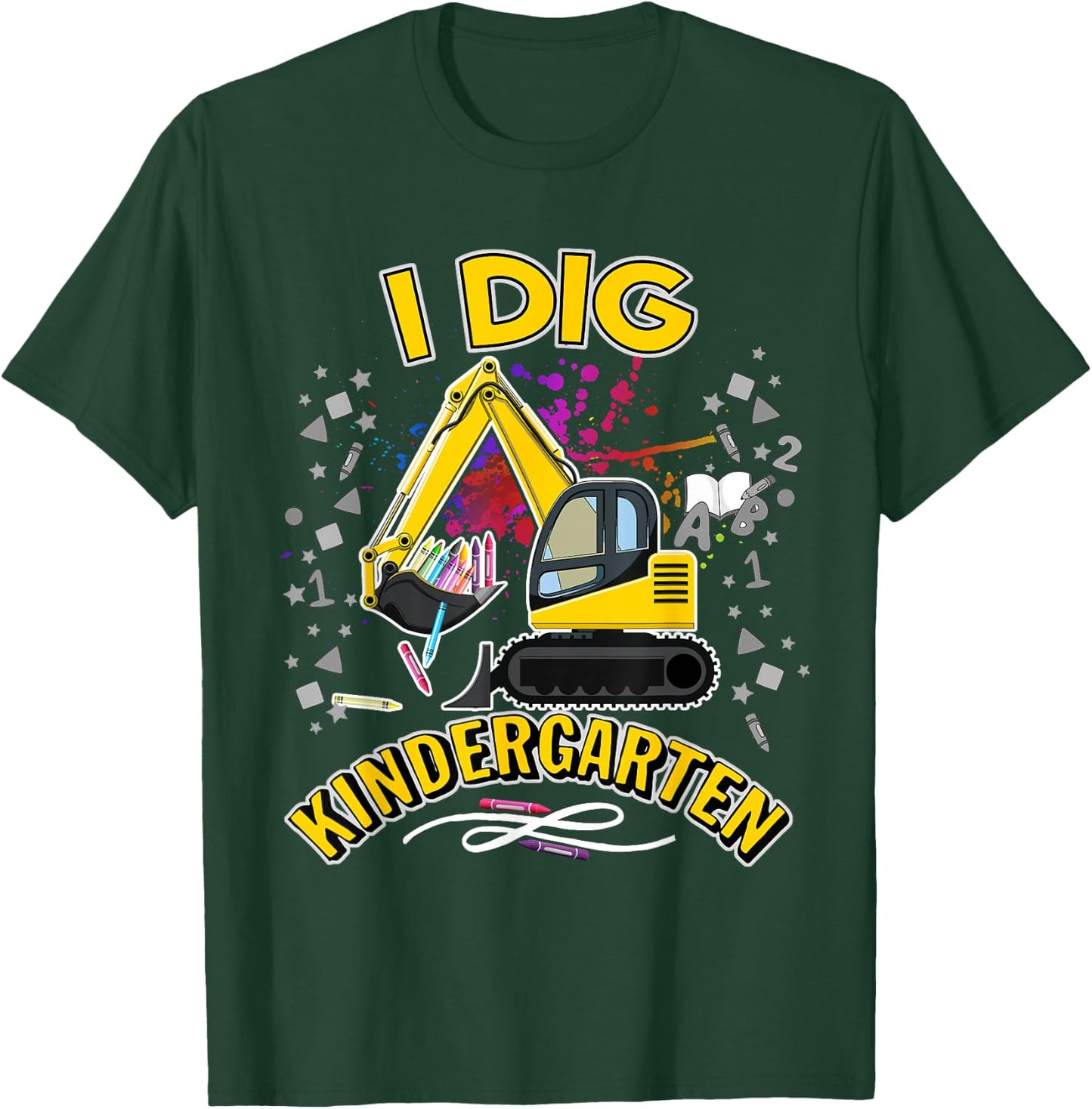 I Dig Kindergarten Students, Kids, Boys & Preschool Teachers T-Shirt - T-Shirt | Forest