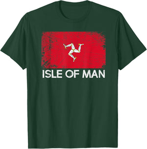 Manx Flag | Vintage Made In Isle of Man Gift T-Shirt - T-Shirt | Forest