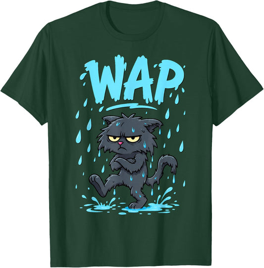 Wet Cat Humor Design T-Shirt - T-Shirt | Forest