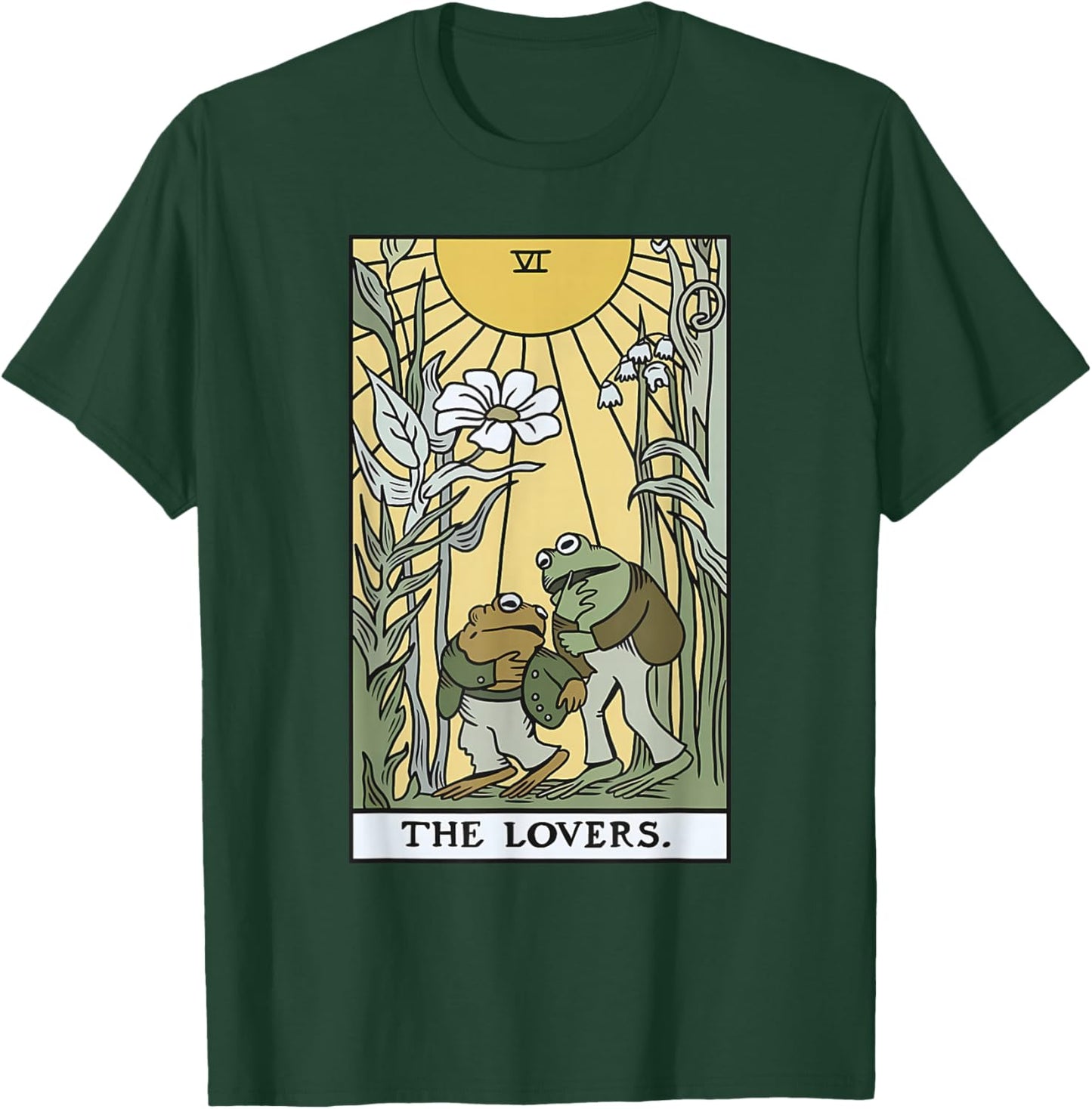 The Lovers Frog Toad Tarot Card Vintage Frog Lover Meme T-Shirt - T-Shirt | Forest