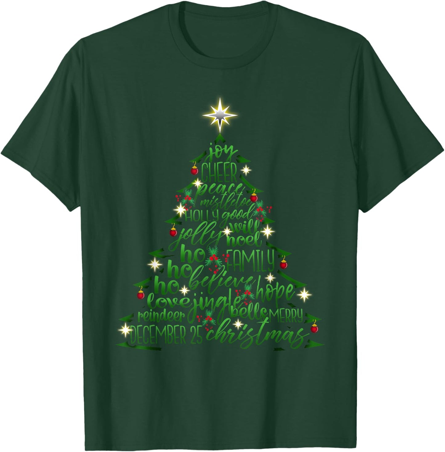 Christmas Tree Word Design Costume T-Shirt - T-Shirt | Forest